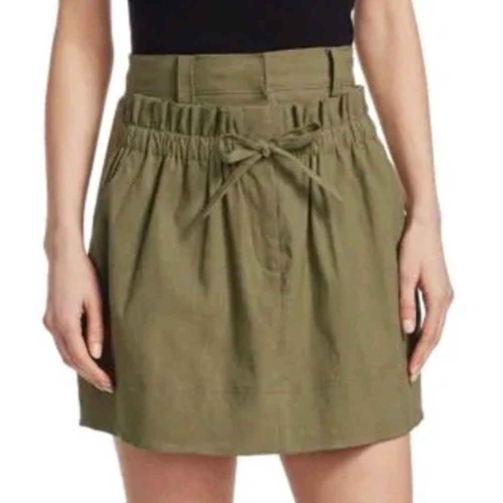 A.L.C. Kent Mini Skirt Olive Green Paperbag Waist NWOT Size 2